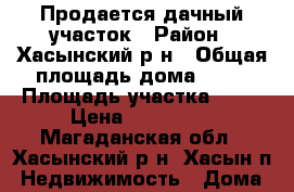 Продается дачный участок › Район ­ Хасынский р-н › Общая площадь дома ­ 45 › Площадь участка ­ 10 › Цена ­ 350 000 - Магаданская обл., Хасынский р-н, Хасын п. Недвижимость » Дома, коттеджи, дачи продажа   . Магаданская обл.